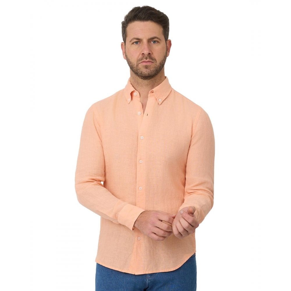 Garment Dyed Linen Button Down Shirt