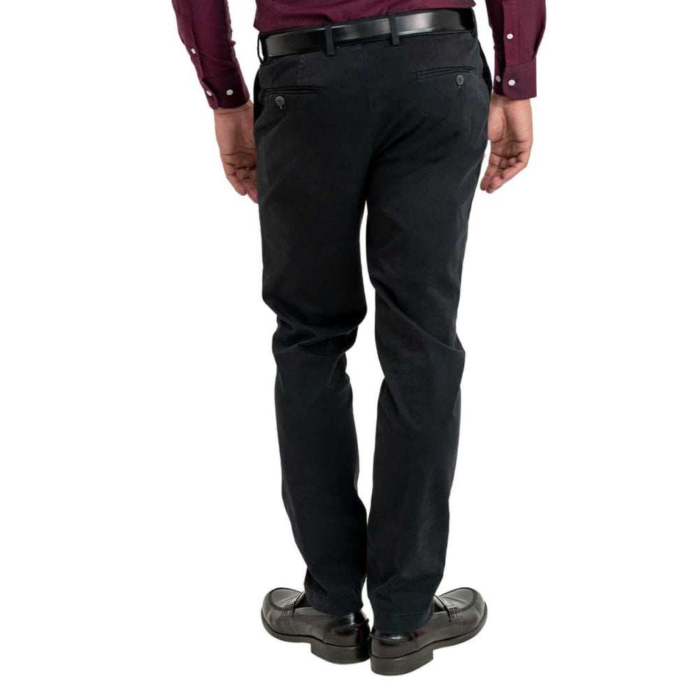 Garment Washed Cotton Stretch Twill Trousers