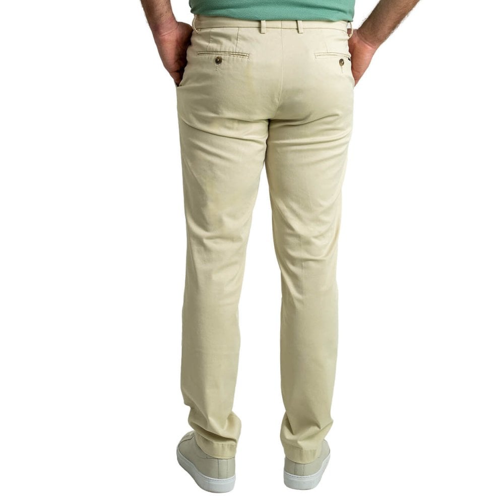 Garment Washed Cotton Stretch Twill Trousers