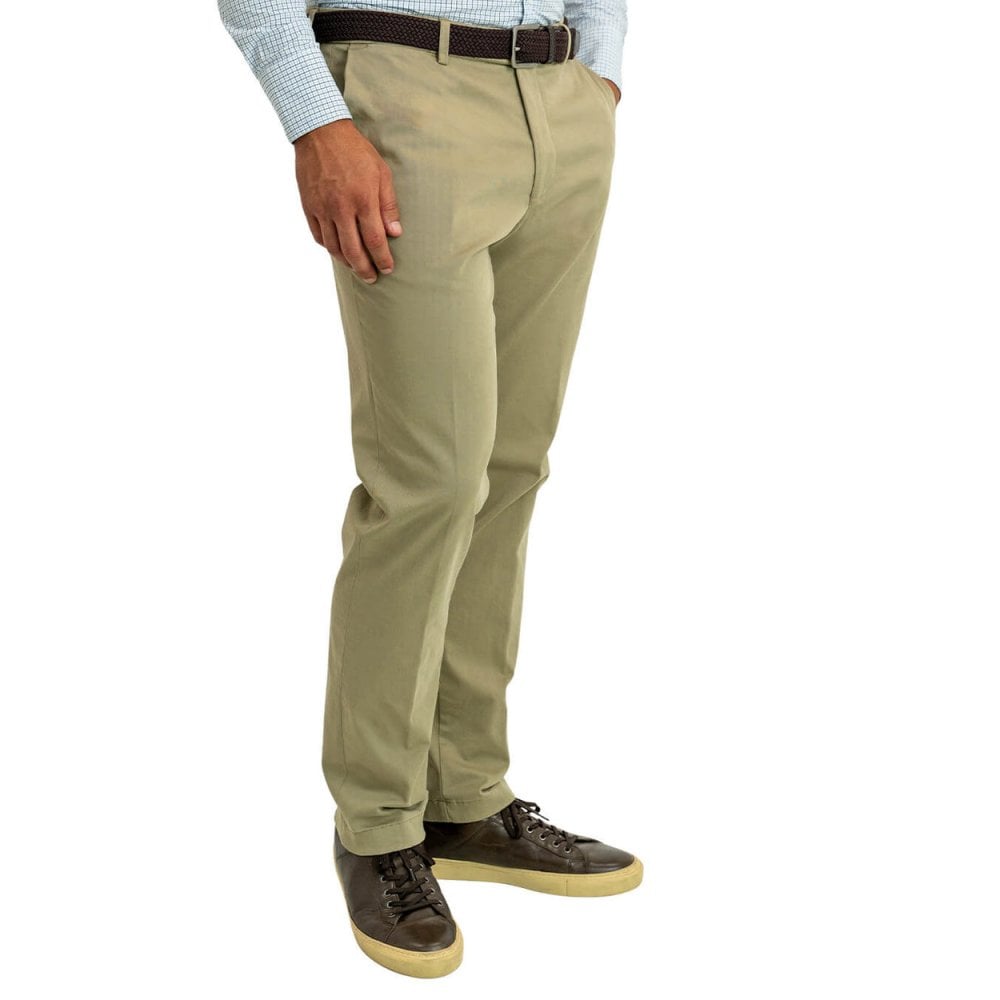 Garment Washed Cotton Stretch Twill Trousers