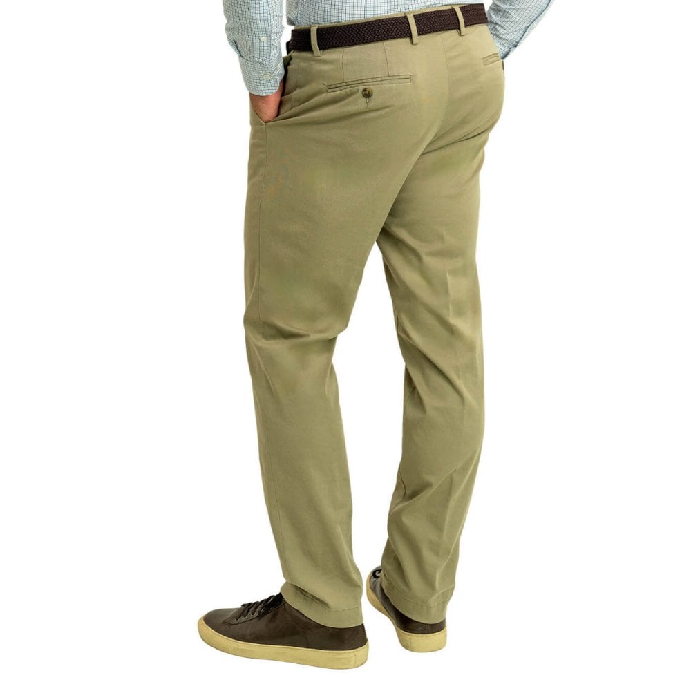 Garment Washed Cotton Stretch Twill Trousers