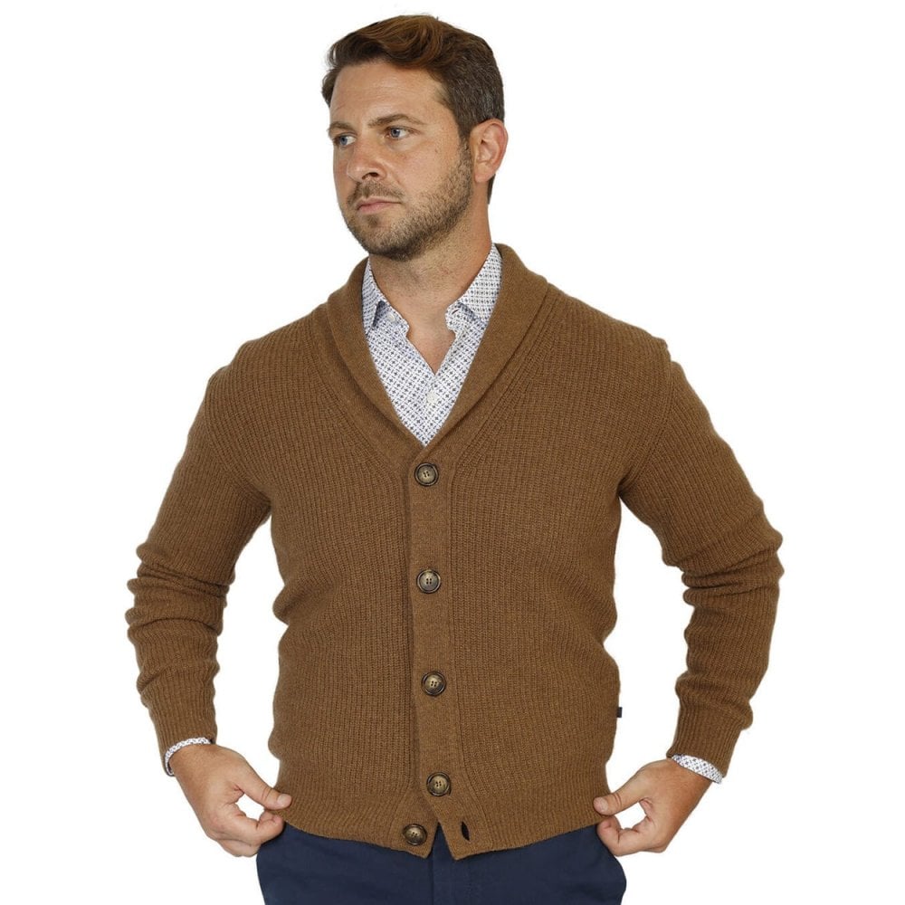Reclaimed Lambswool Fisherman's Rib Cardigan