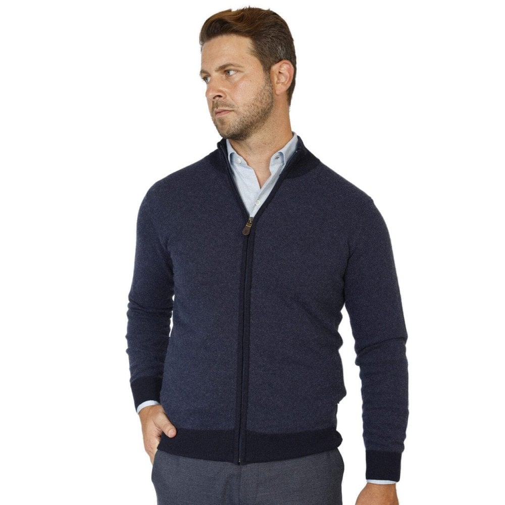 Wool Cashmere Blend Full Zip Cardigan