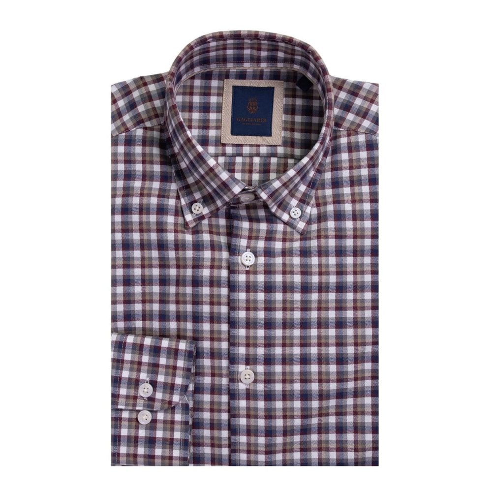 Check Brushed Cotton Button Down Shirt