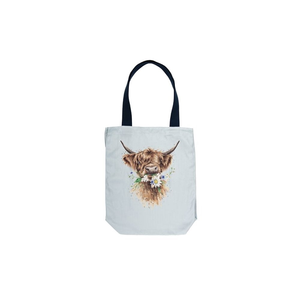 'Daisy Coo' Highland Cow Canvas Tote Bag