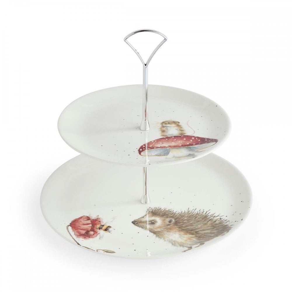 Hedgehog & Mouse Two Tiered Cake Stand
