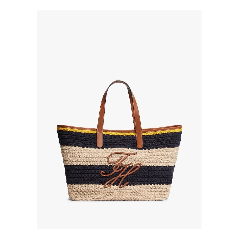Nautical Stripe Logo Appliqué Woven Tote