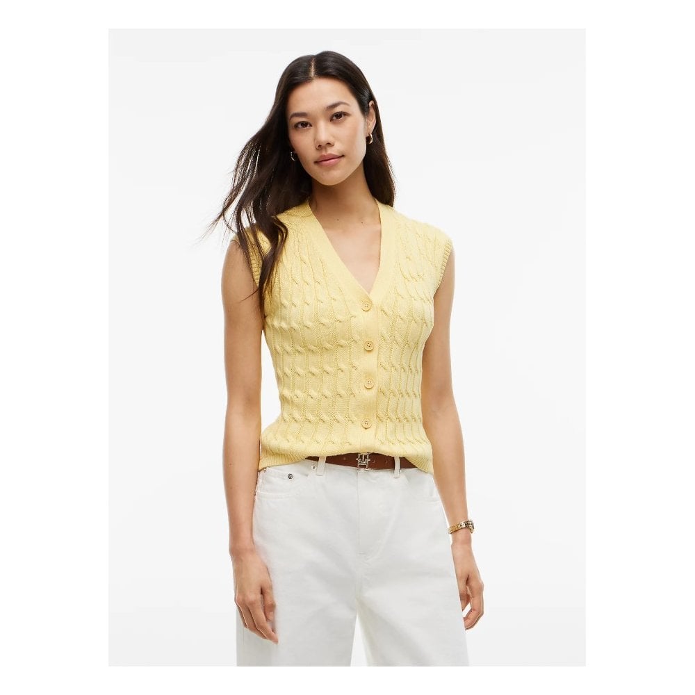 Cable Knit Slim Cap Sleeve Cardigan