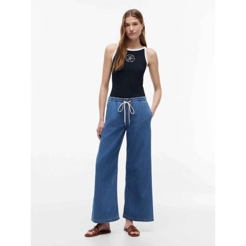 Mia Drawstring Wide Leg Jeans
