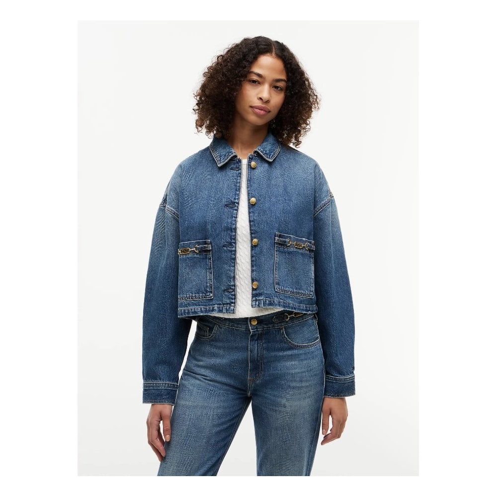 Flag Horsebit Relaxed Denim Jacket