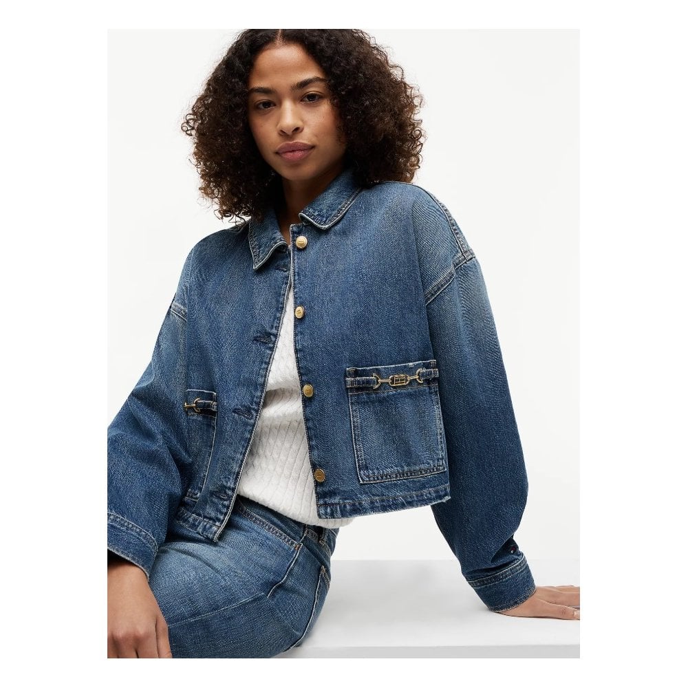 Flag Horsebit Relaxed Denim Jacket