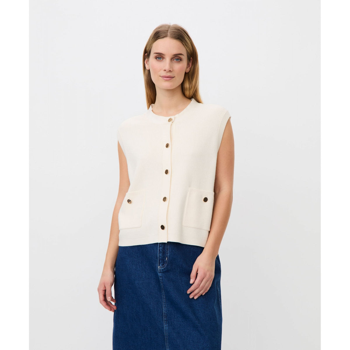 MaLossan Ribbed Knit Cardigan Vest