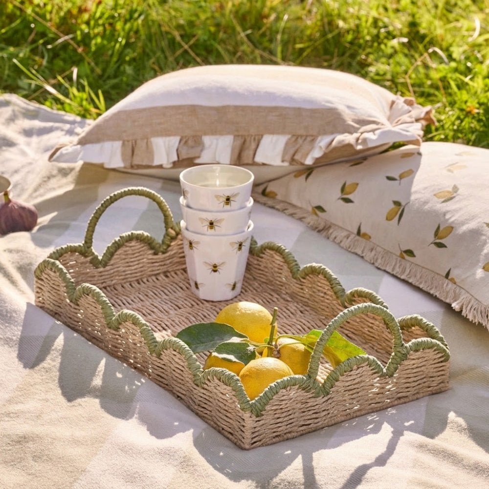 Scalloped Green Edge Tray