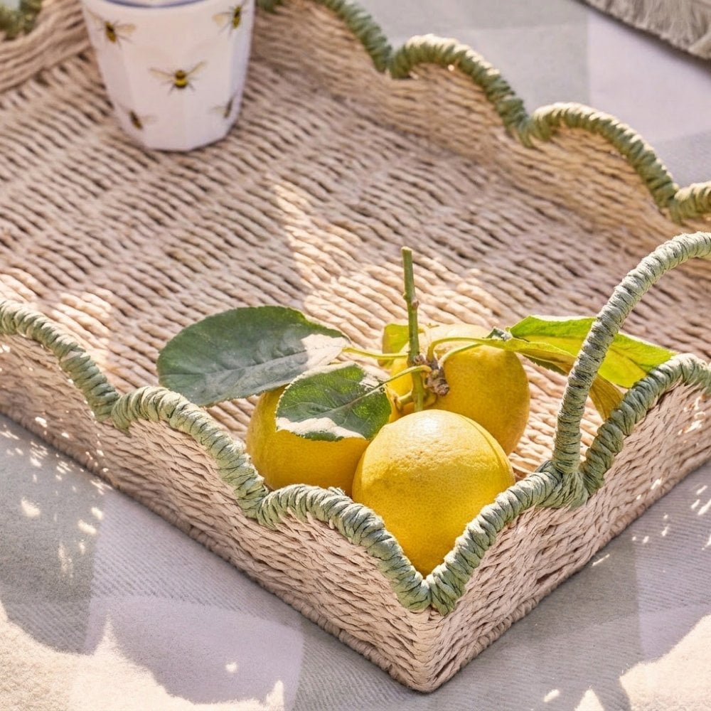 Scalloped Green Edge Tray