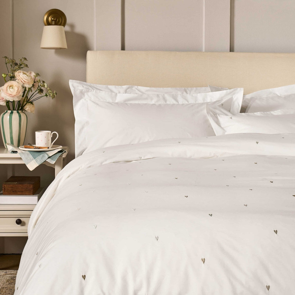 Love Hearts Embroidery Duvet Set