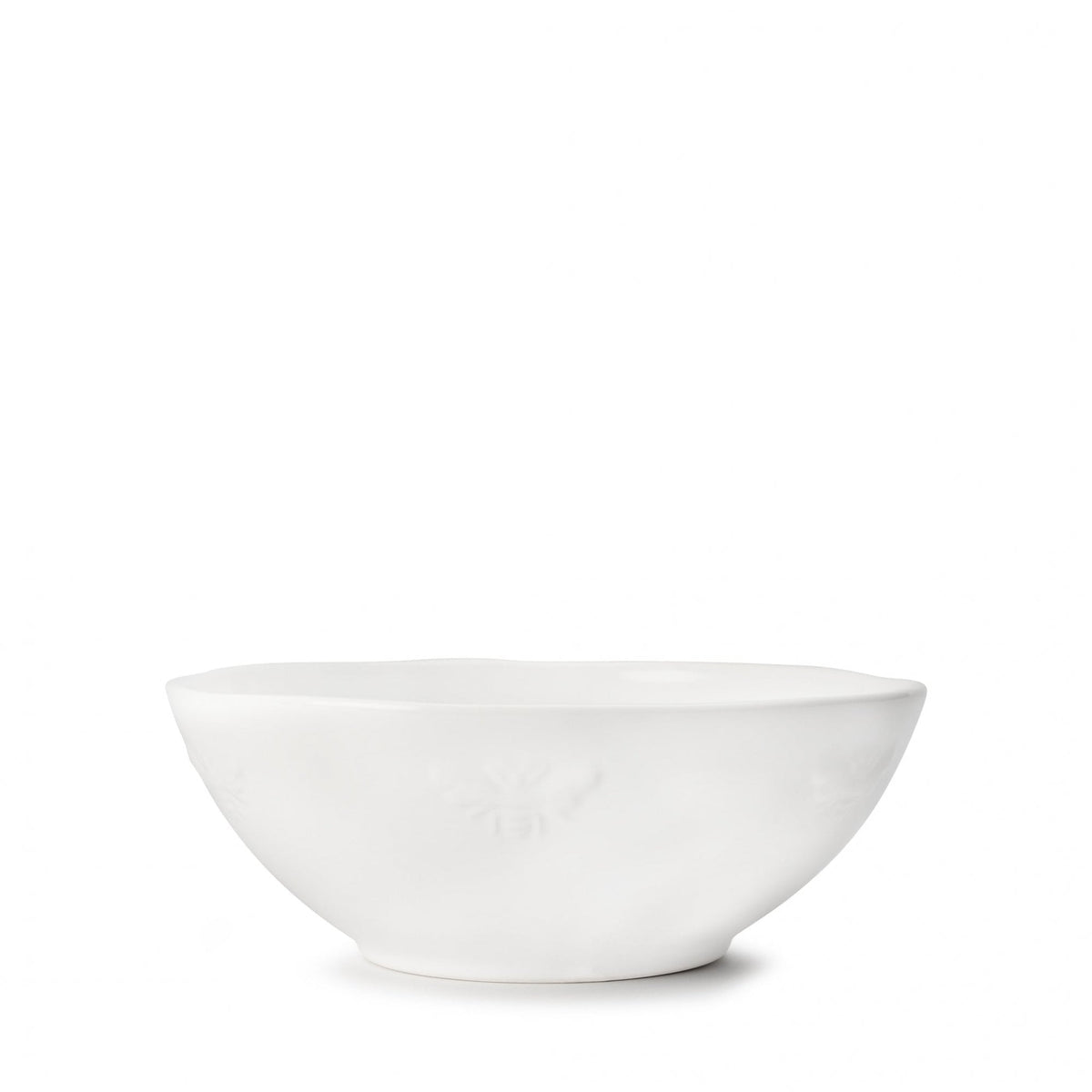 Bees White Stoneware Dessert Bowl