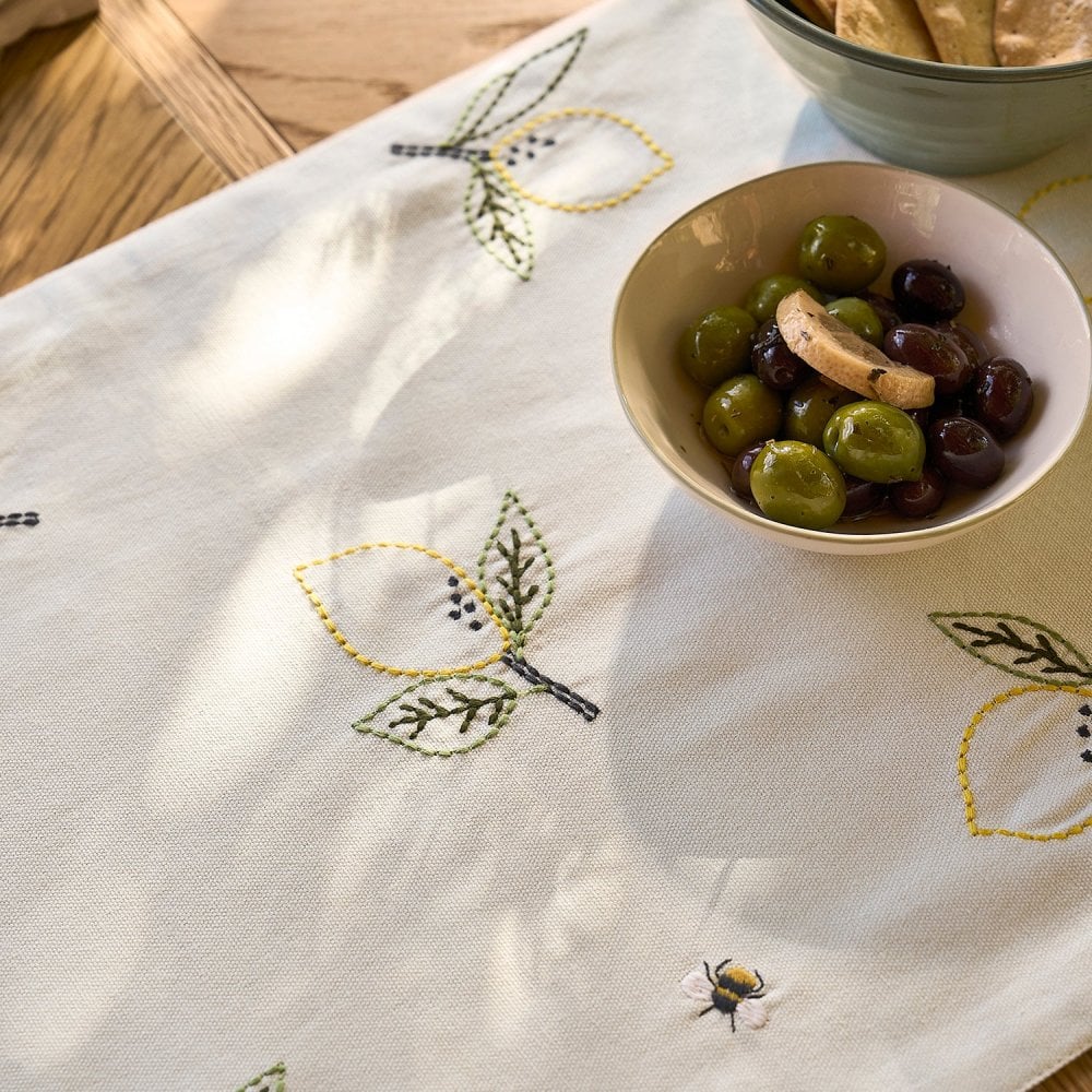 Lemons Embroidered Table Runner