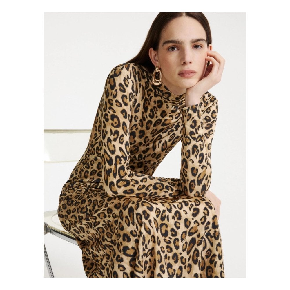 MLSGIRINO Animal Print Fitted Jersey Dress