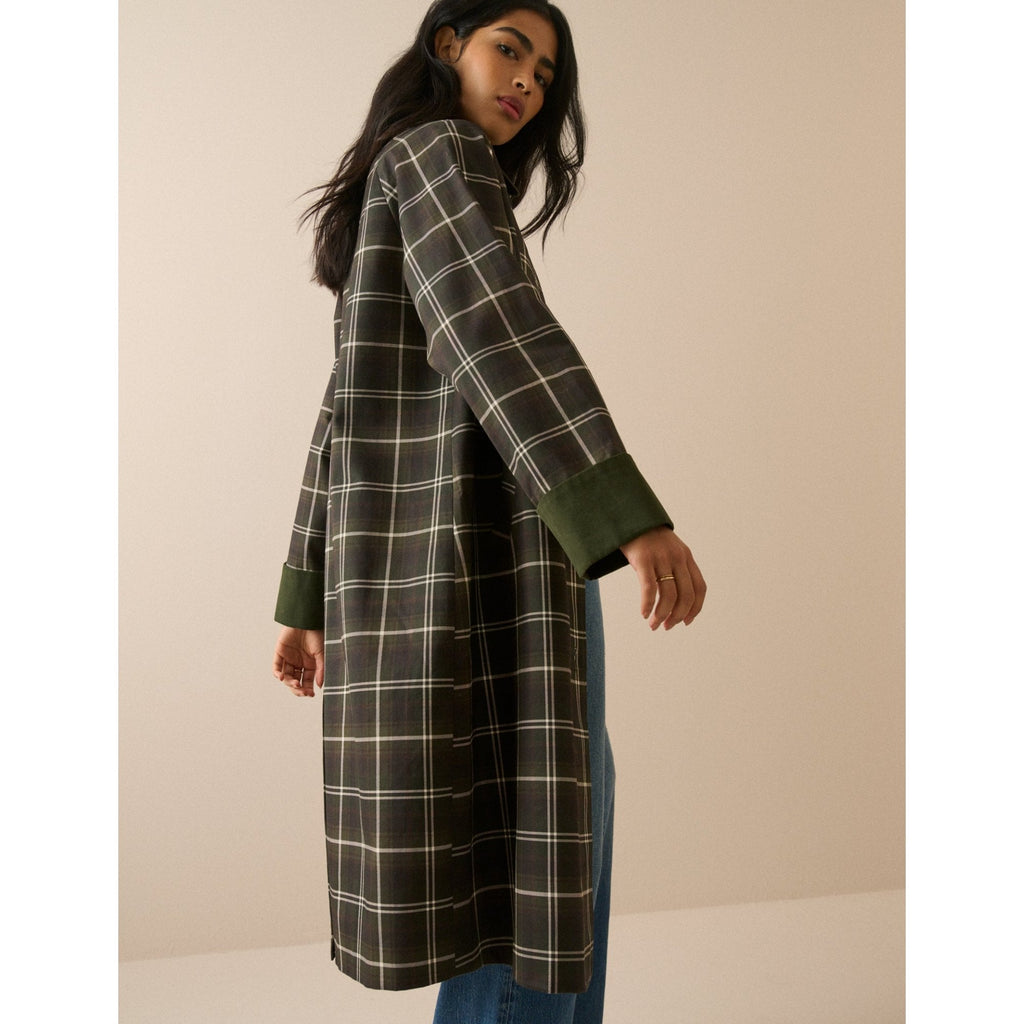 Tartan Diola Collared Car Coat