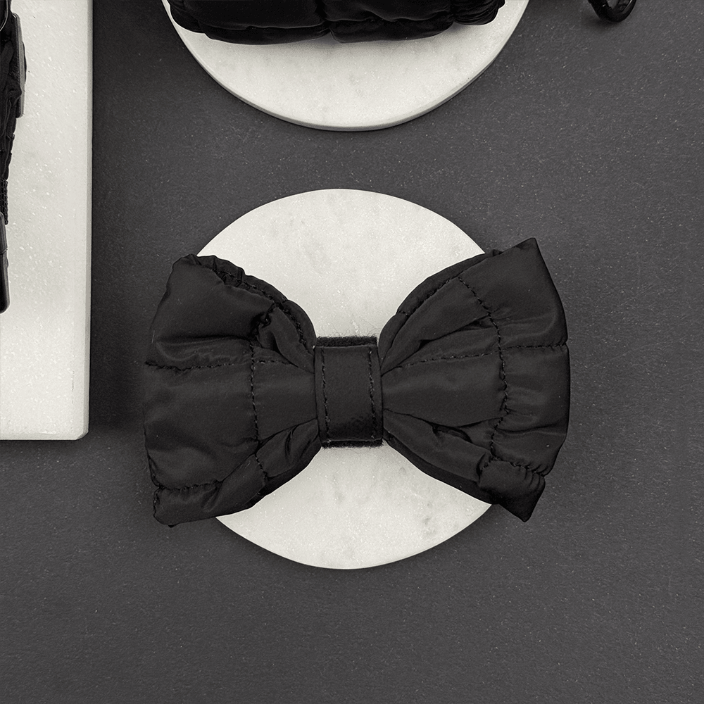 Onyx Quilted Bow Tie