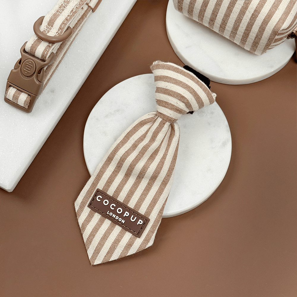 London Linen Stripes Dog Tie