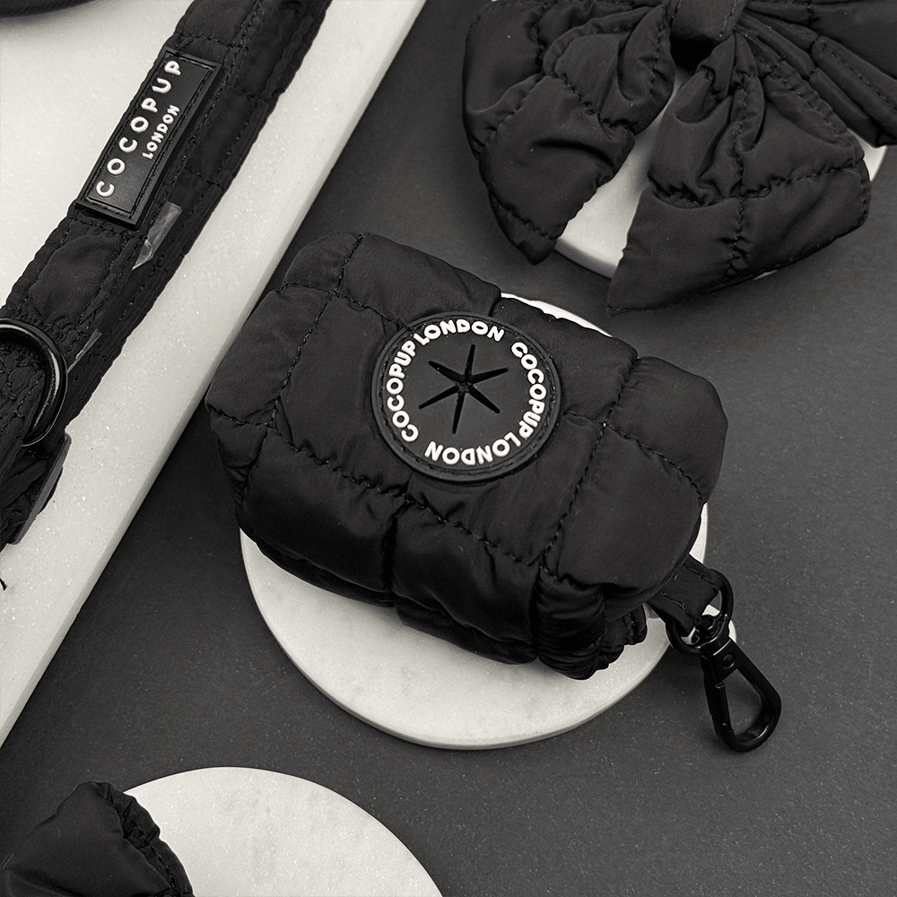 Onyx Quilted Poop Bag Holder