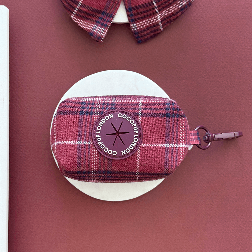 Mulberry Plaid Poop Bag Holder