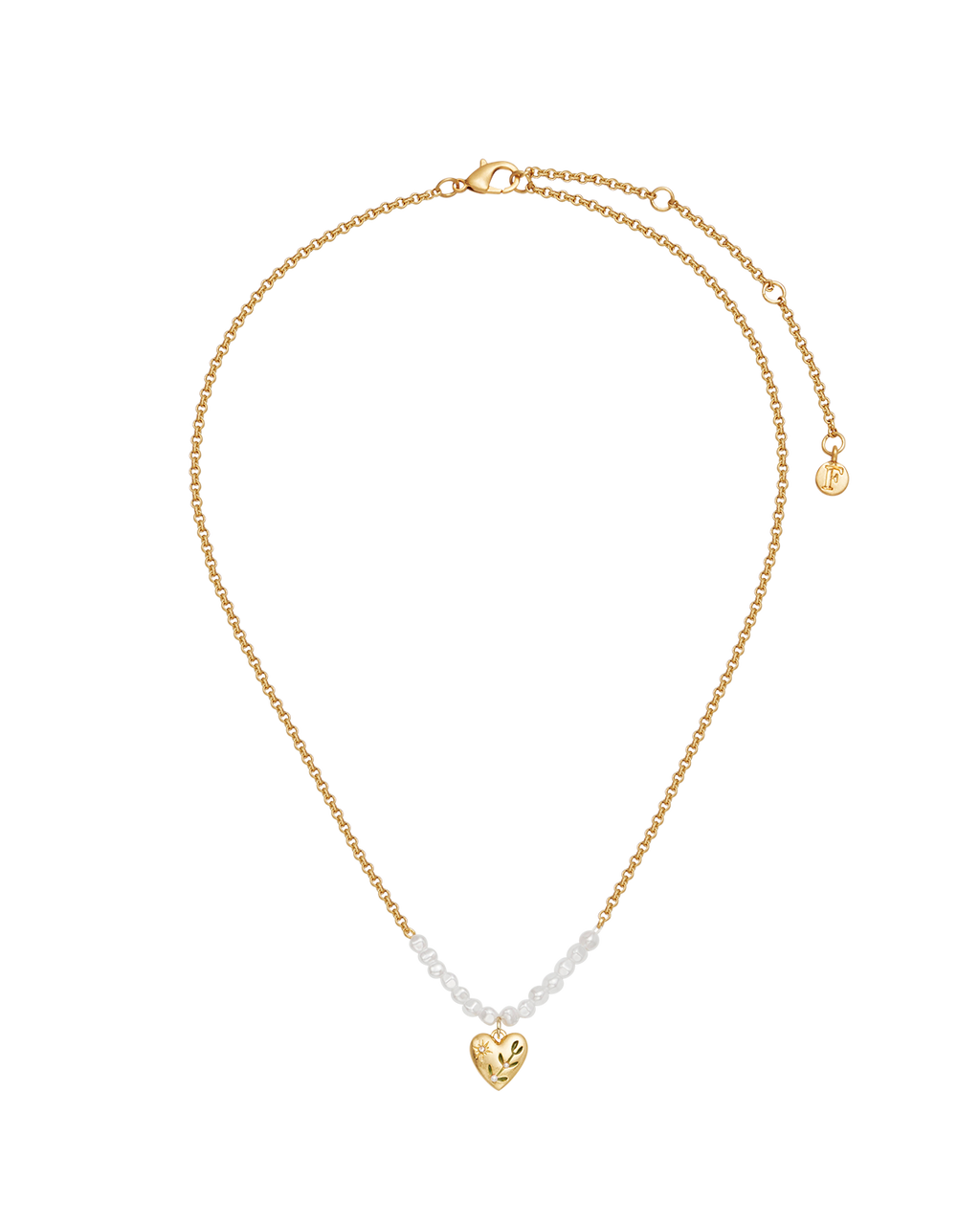 Niva Mistletoe Heart Pearl Necklace