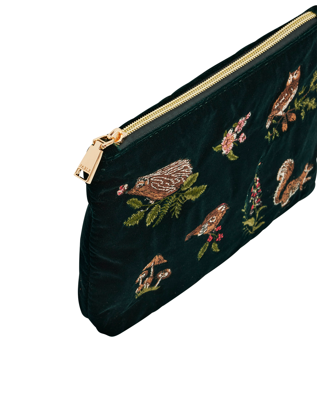 Meadow Scene Embroidered Medium Pouch