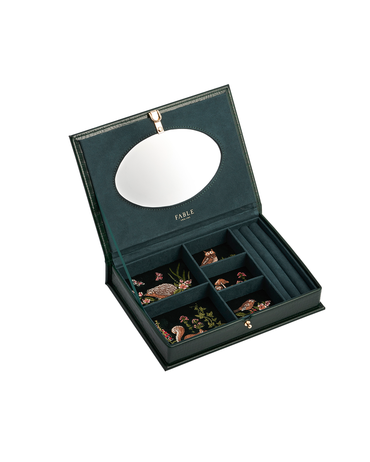 Meadow Scene Embroidered Large Jewellery Box