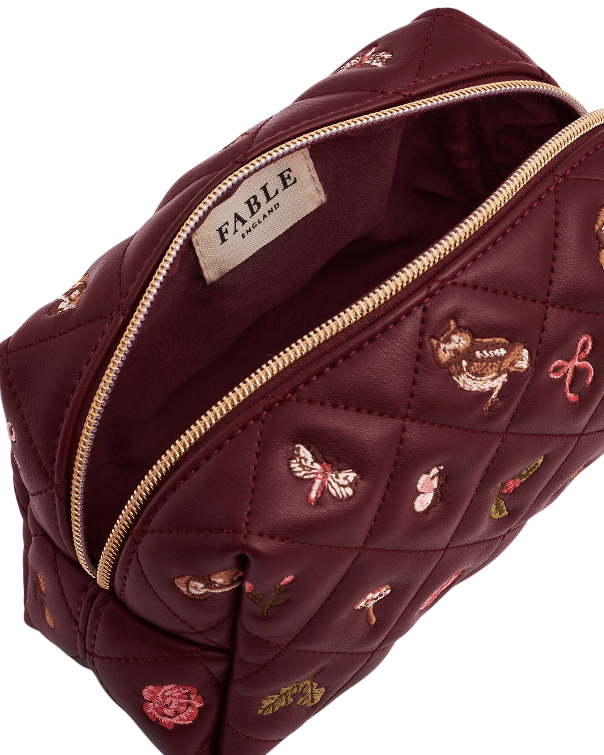 Embroidered Quilted Medium Pouch