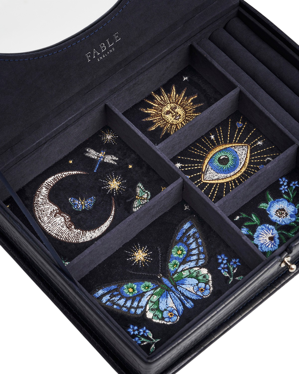 Night Sky Embroidered Large Jewellery Box