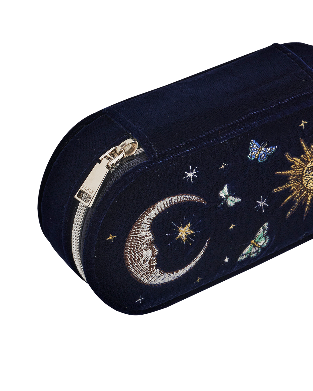 Night Sky Embroidered Oval Jewellery Box