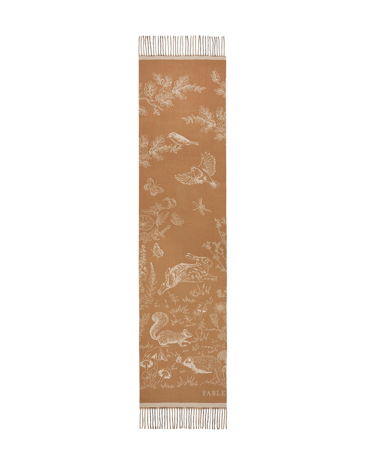 Woodland Scene  Check Long Jacquard Scarf OS