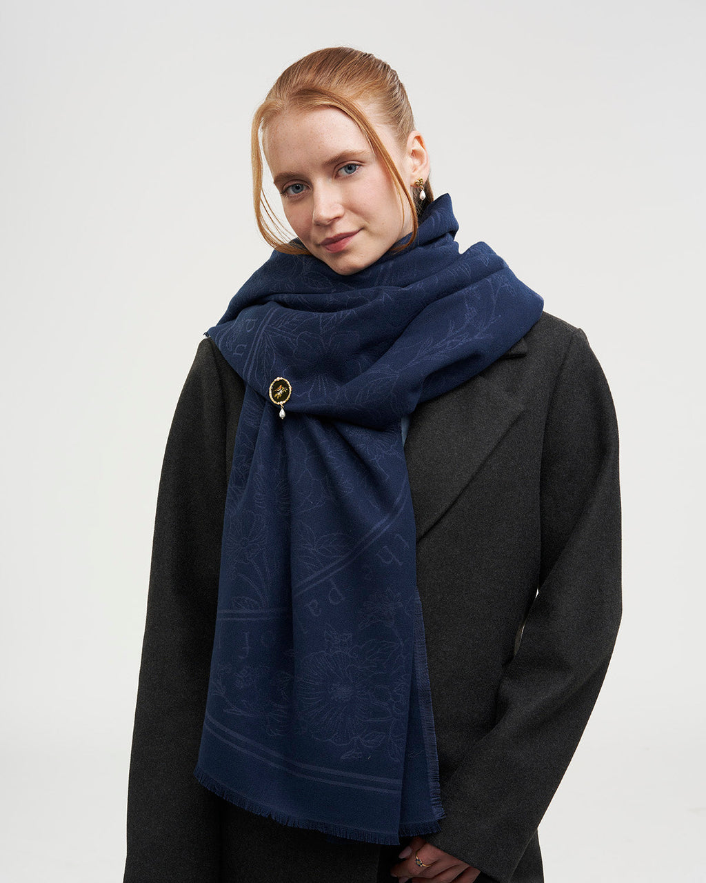 Selene Large Square Jacquard Scarf