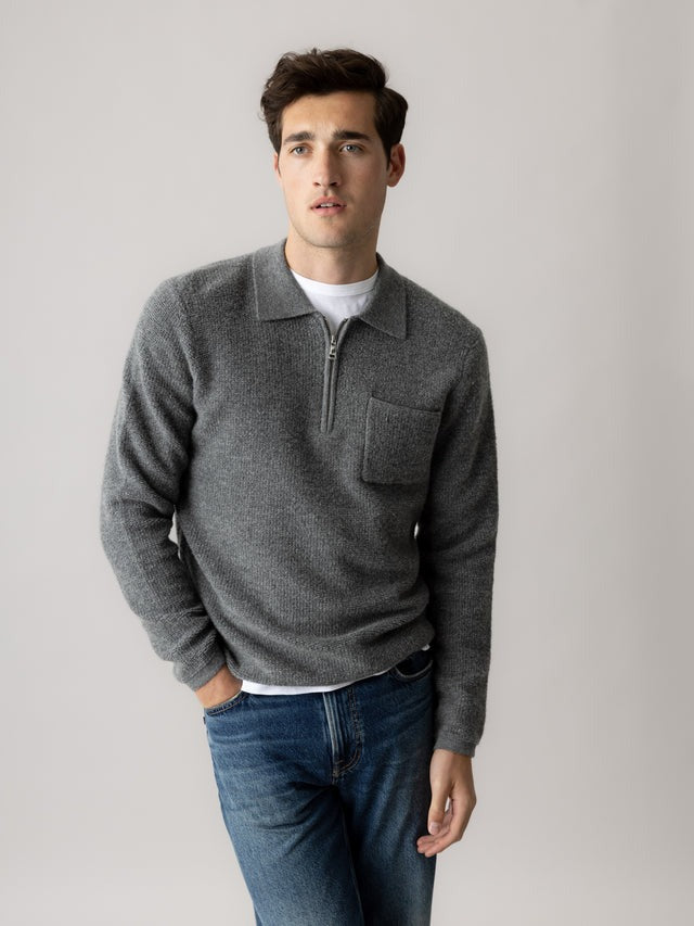 MMGRyan Soft Polo Zip Knit