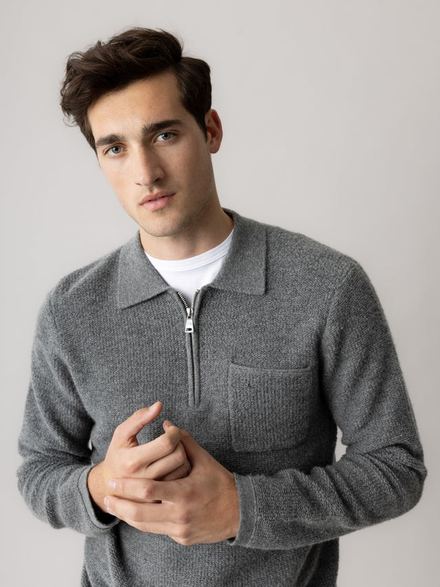 MMGRyan Soft Polo Zip Knit