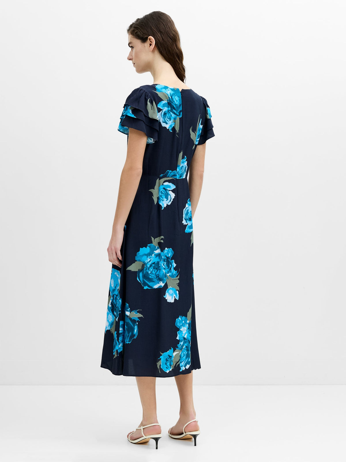 Lara Eco Floral Button-Through Midi Tea Dress