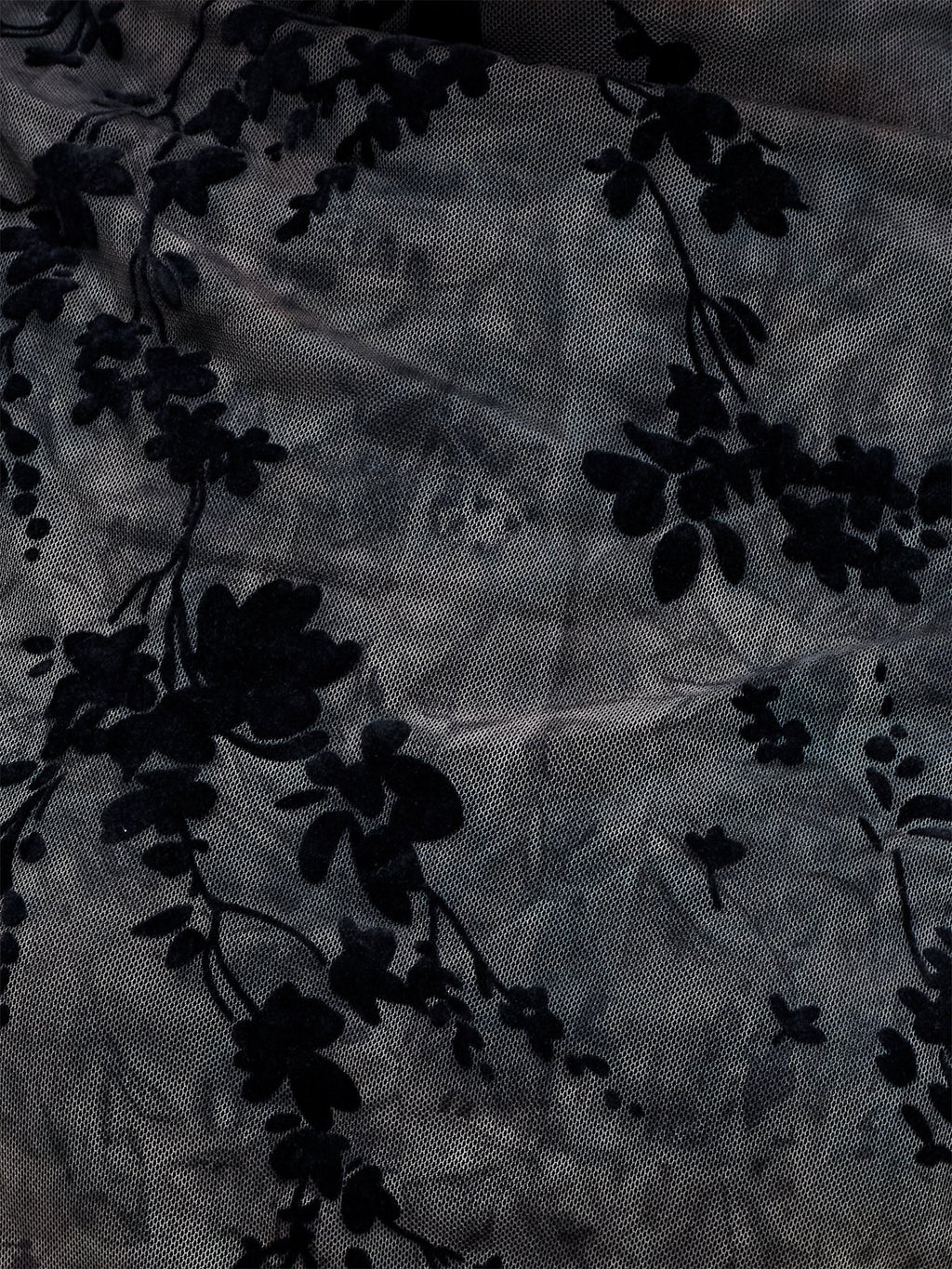 Kenny Floral Velvet Devore Mesh Midi Dress