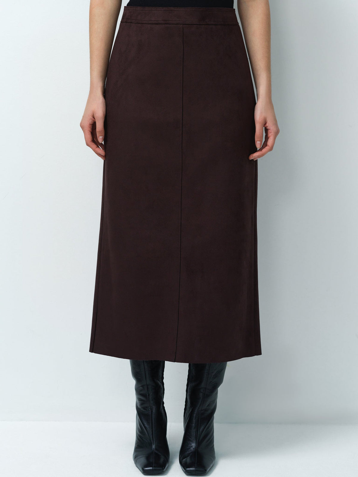Laney Faux Suede Midi Skirt