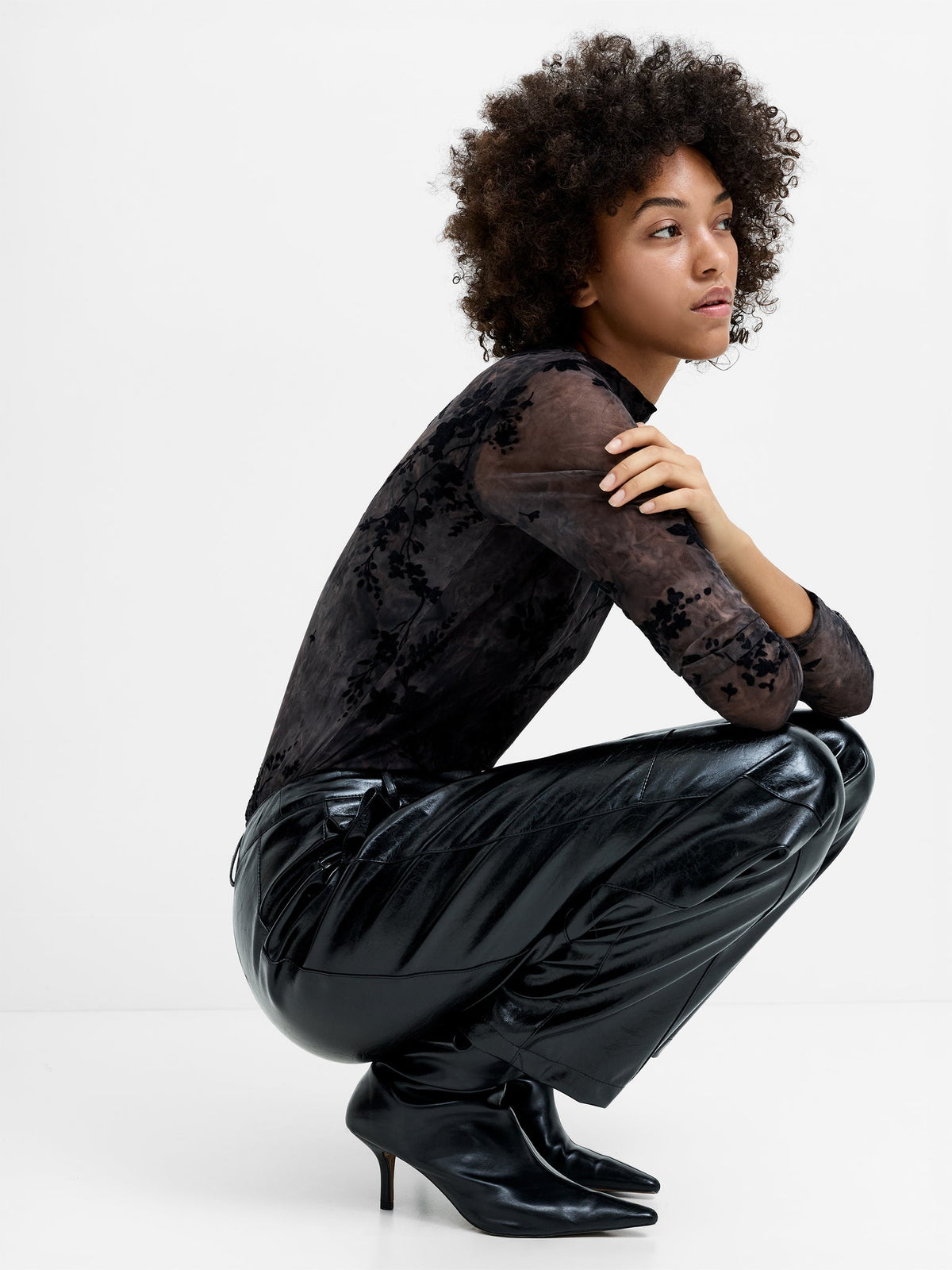 Juniper PU Barrel Leg Trousers