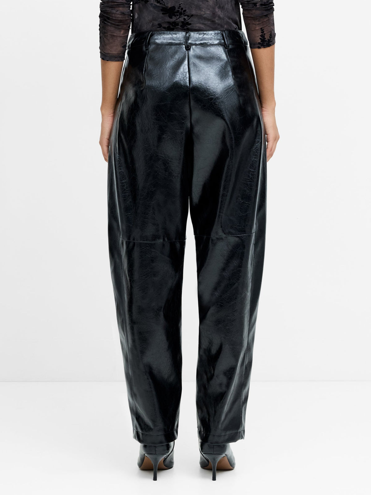 Juniper PU Barrel Leg Trousers