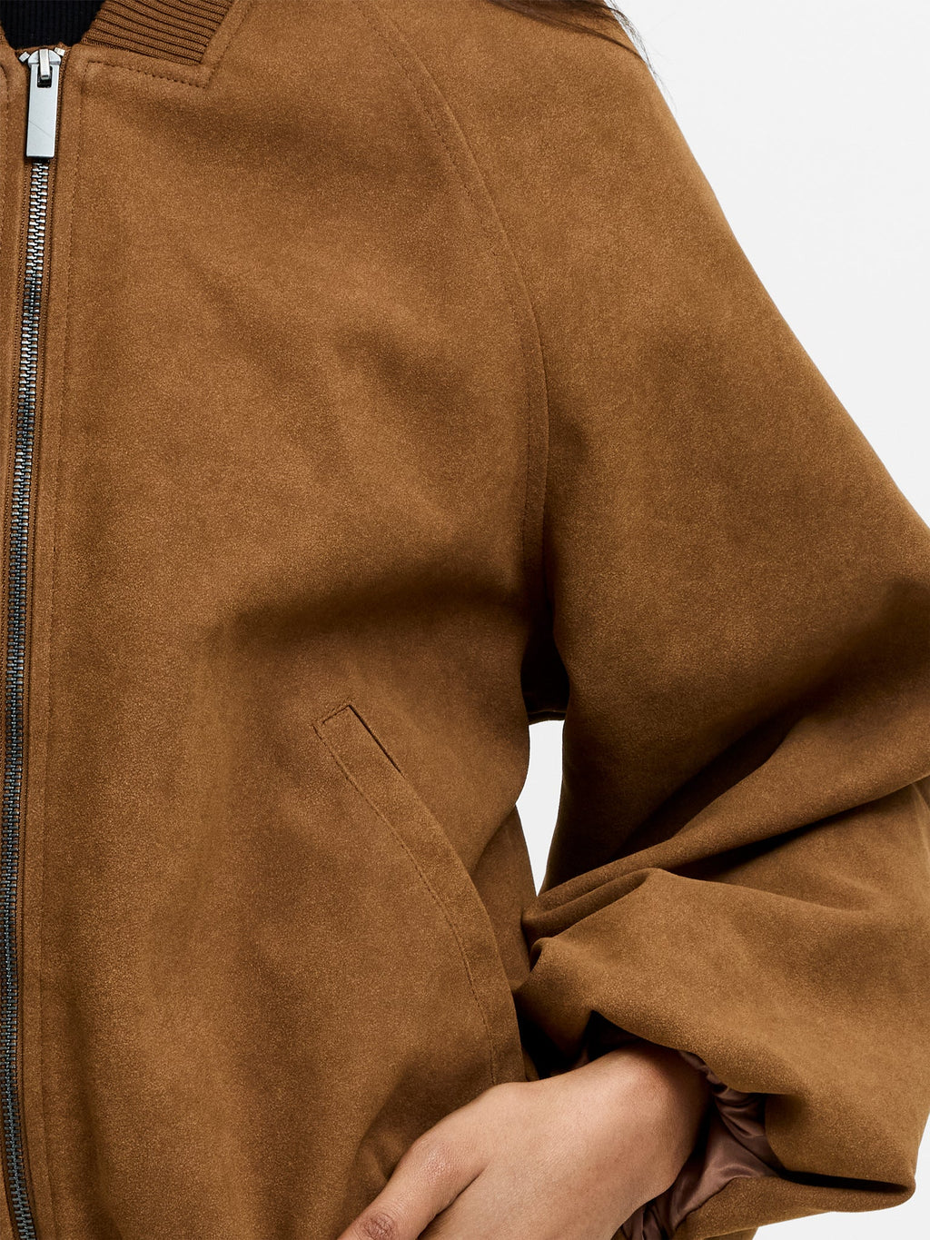 Orelia Faux Suede Bomber Jacket