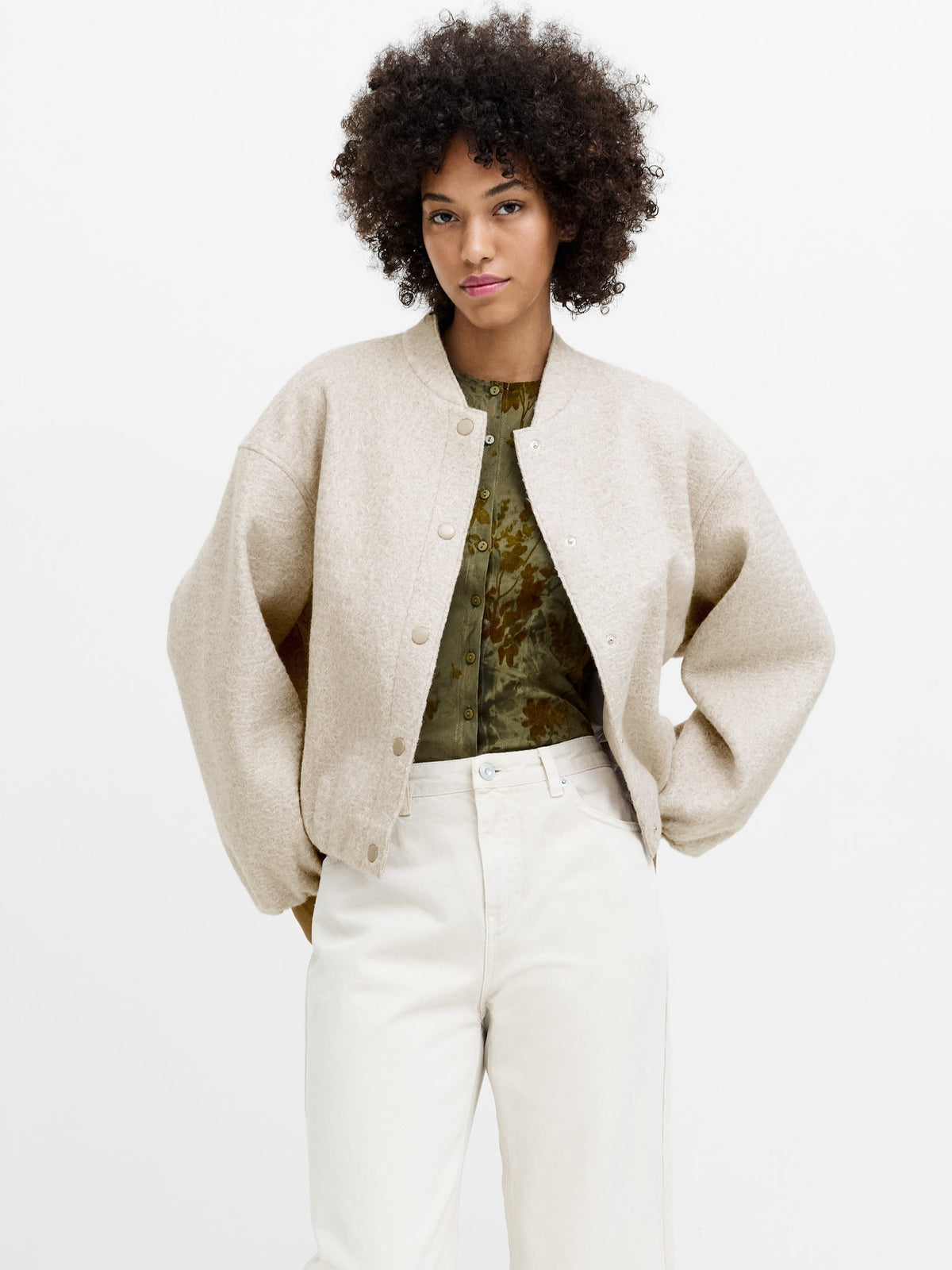 Nellie Textured Bomber Jacket