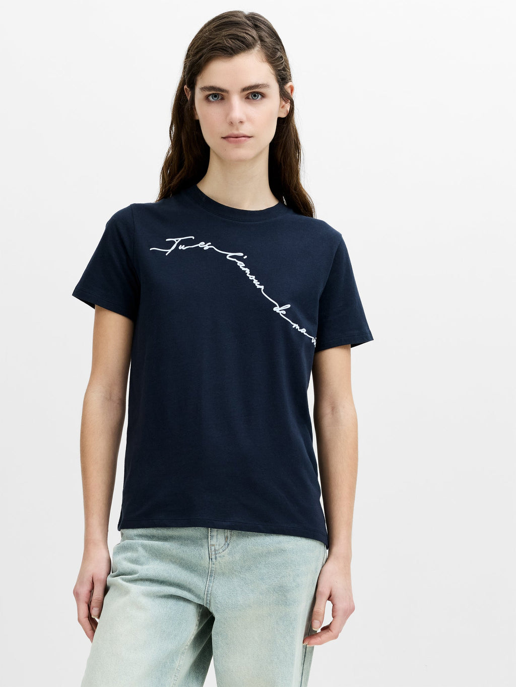 Love Of My Life Flocked Script Cotton T-Shirt