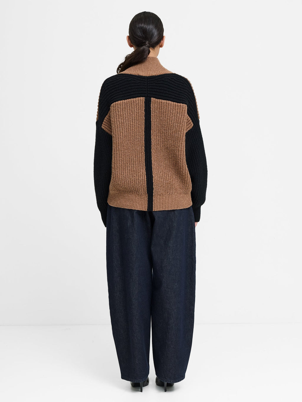 Iona Colour Block Roll Neck Jumper