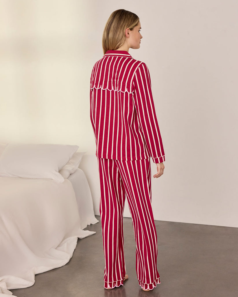 Organic Cotton Embroidered Holly Jolly Christmas Long Pyjama Set