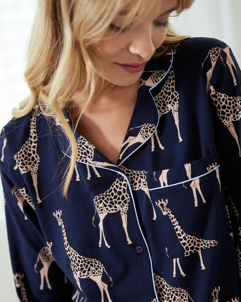 Organic Cotton Giraffe Print Long Pyjama Set