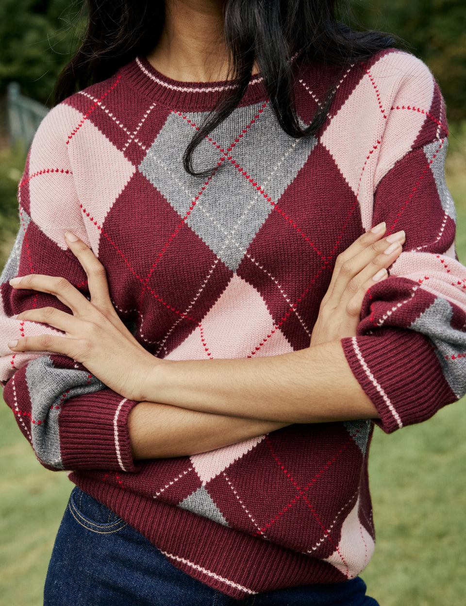 Argyle Oversized Wool-Blend Jumper