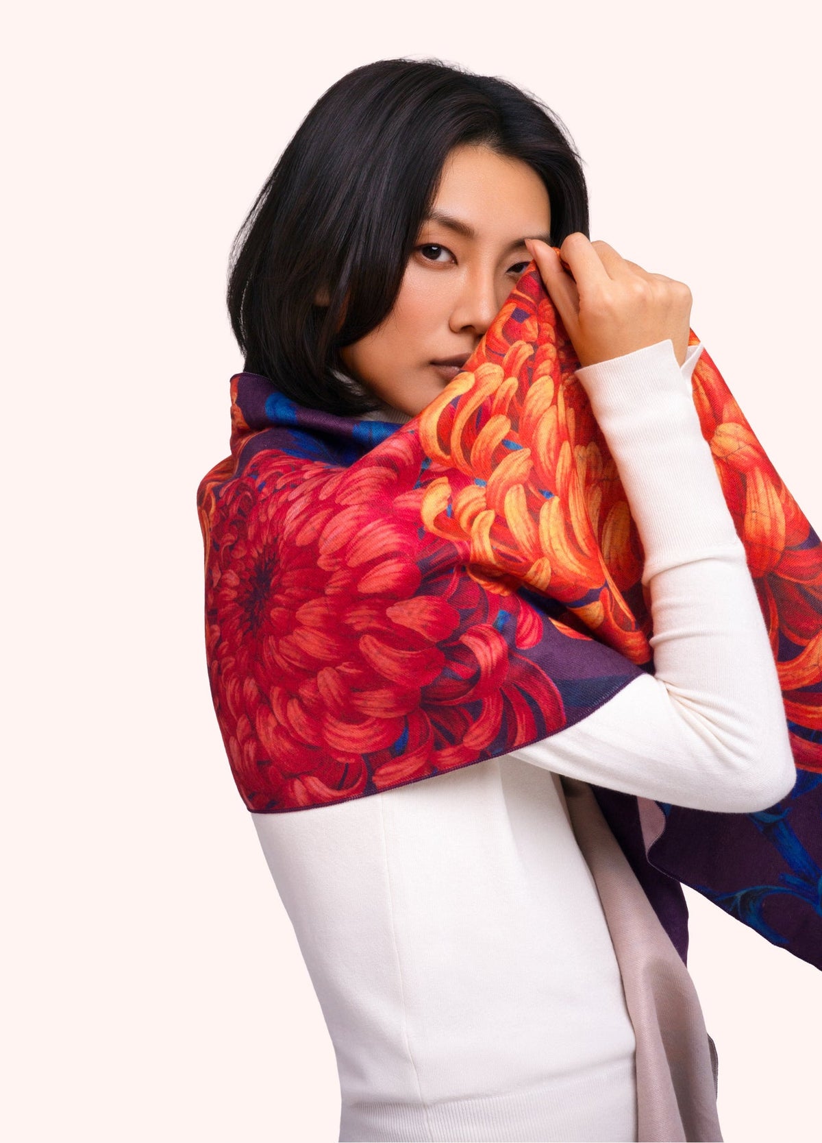 Chrysanthemum Lux Print Scarf